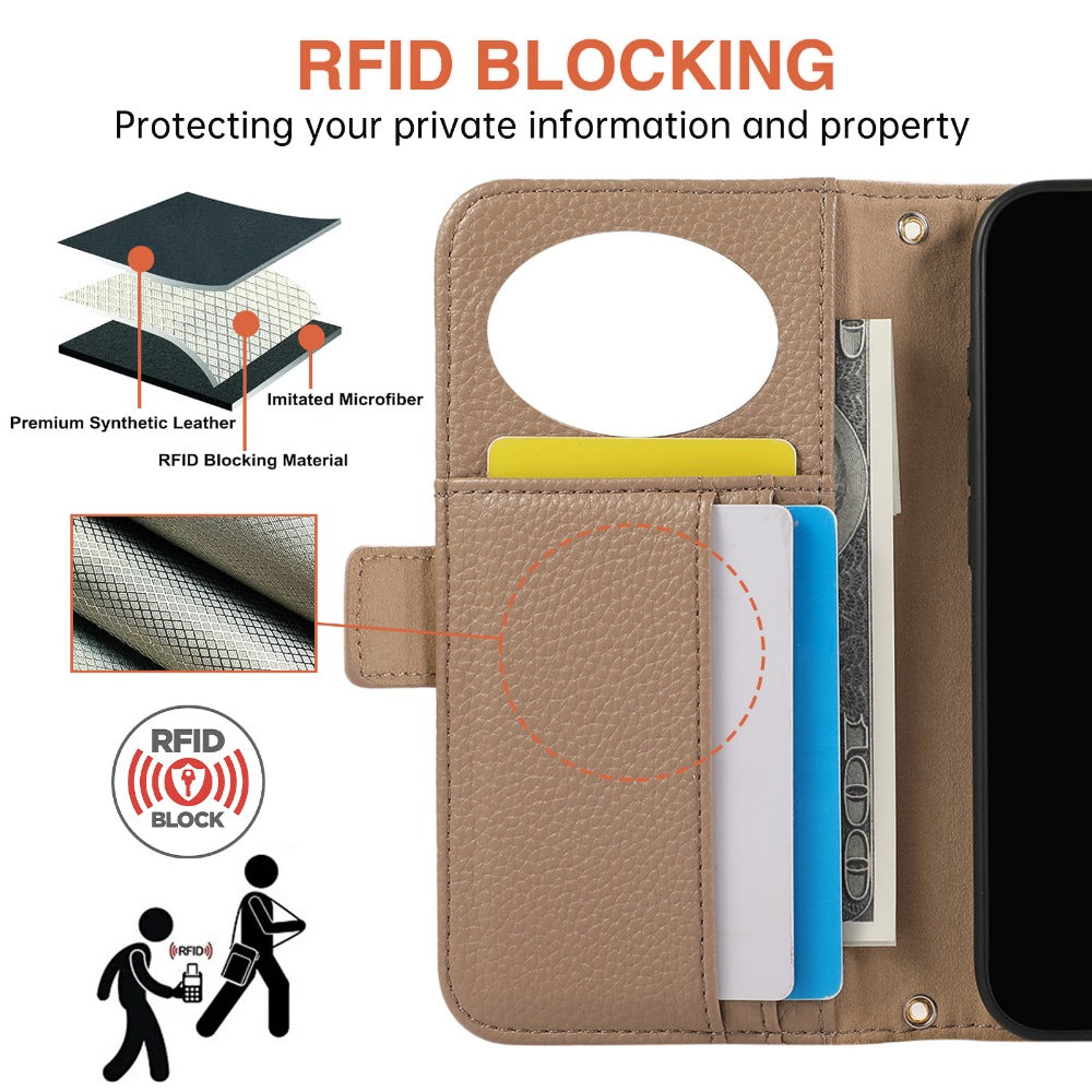 Luxury Crossbody Zipper Wallet iPhone Case – Leather Card Holder, Hands-Free Strap, Shockproof Protection, and Stylish Design for Ultimate Convenience
