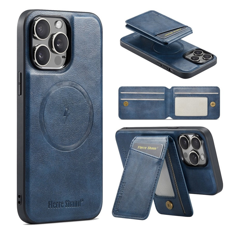 Luxury 2-in-1 Detachable Wallet iPhone Case – Magnetic Card Holder, MagSafe Compatible, Shockproof Protection, Premium Leather Cover for iPhone Models
