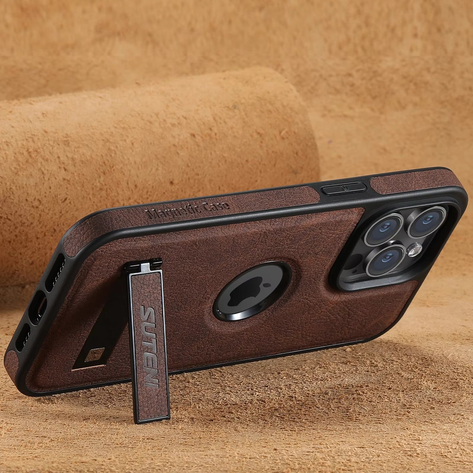 Luxury Apple iPhone Case MagSafe Compatible, Camera Lens Protection, Screen Protection Leather Design, Case for iPhone