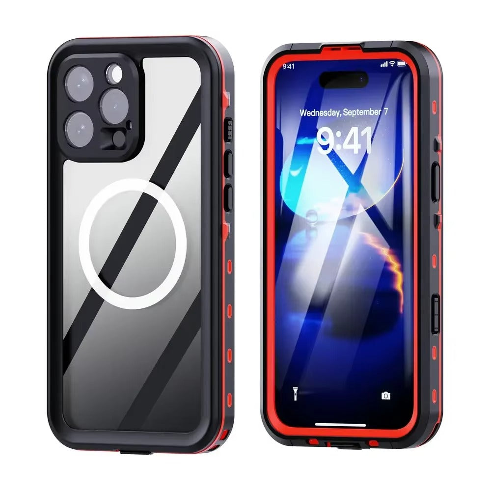 Luxury Apple iPhone Case MagSafe Compatible, Camera Lens & Screen Protection, Ultra Thin Shockproof Magnetic Full All Around Protection Cover with IP68 Waterproof 360 Seal Design