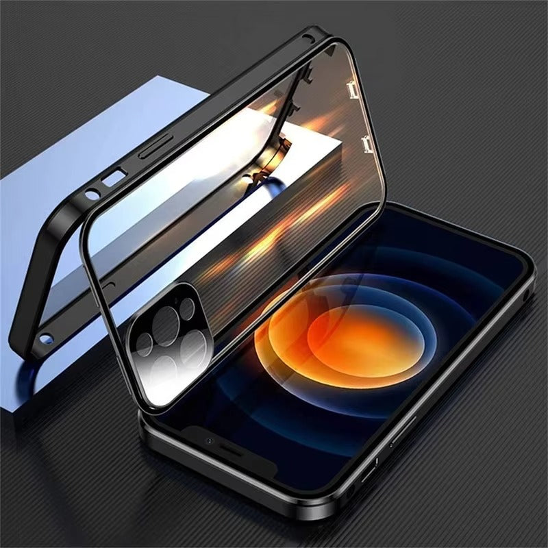 Luxury Apple iPhone Case MagSafe Compatible, Camera Lens & Screen Protection,  Cover with Double-Sided Glass Design